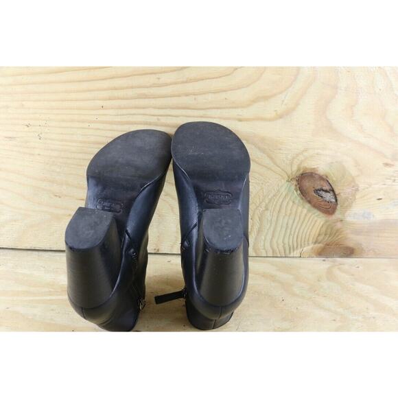 Thursday Boot Company Womens 7.5 Black Leather Ankle Block Heel 3" Zip Bootie - Picture 5 of 12